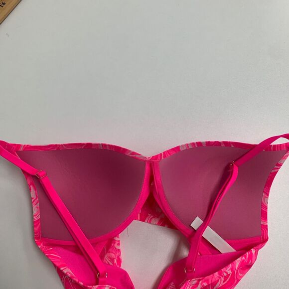 Pink Victorias Secret Bra Womens M Medium Pink Plunge Wireless Push Up Bralette - Picture 10 of 15